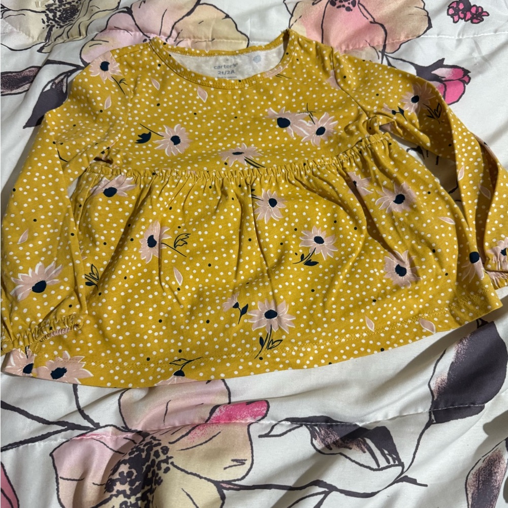 Carter's Mustard Floral Baby Dress